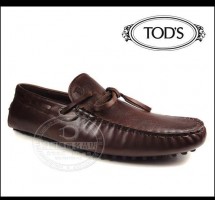 真品1:1★Tod's★皮绑装饰带精选牛皮休闲正装皮鞋5866深啡